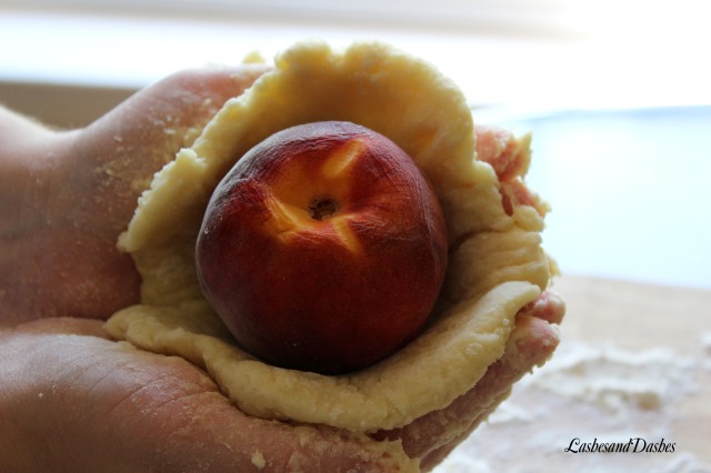 Potato Peach Dumplings via LashesandDashes